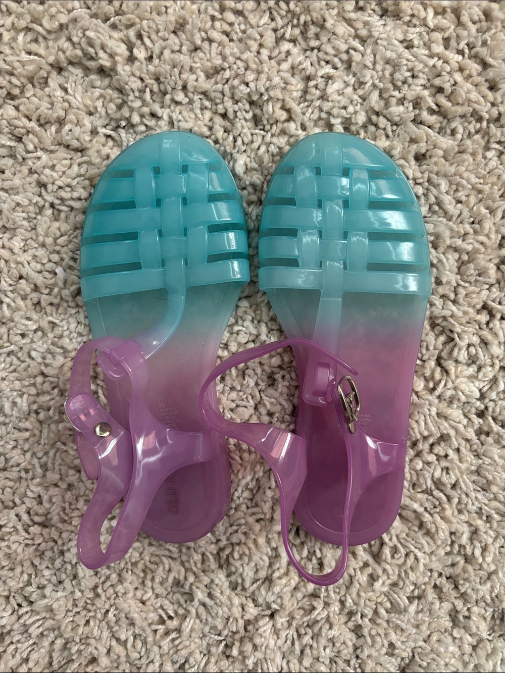 Old Navy | Girls' Teal to Purple Ombre Jelly Sandals 🩷